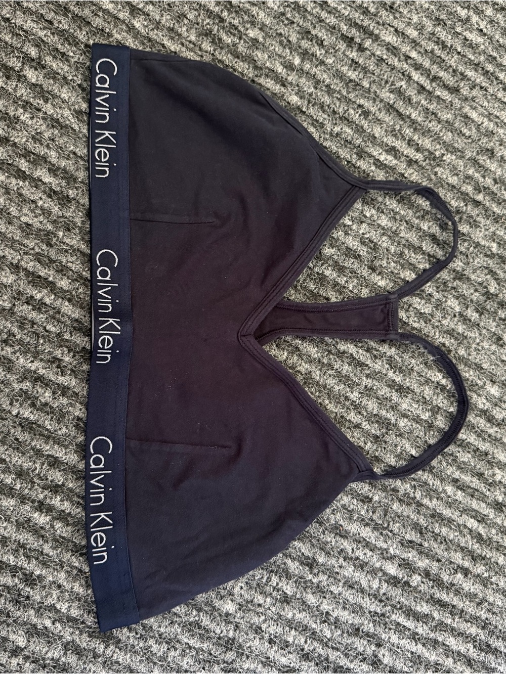 Calvin Klein Black Logo Bralette with Slim Straps